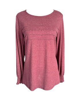 Automet women's pullover tunic top dusty rose ruffle sleeve size small